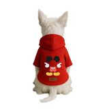 monopetz Baskılı İçi Polarlı Köpek Ve Kedi Kıyafeti & Elbisesi - Kırmızı Renk Kapüşonlu Hoodie B14E6 5Xl