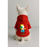 Monopetz Baskılı İçi Polarlı Köpek ve Kedi Kıyafeti & Elbisesi - Kırmızı Renk Kapüşonlu Hoodie B17F0, 3XL