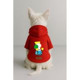 Monopetz Baskılı İçi Polarlı Köpek ve Kedi Kıyafeti & Elbisesi - Kırmızı Renk Kapüşonlu Hoodie B17F0, M