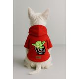 monopetz Baskılı İçi Polarlı Köpek Ve Kedi Kıyafeti & Elbisesi - Kırmızı Renk Kapüşonlu Hoodie B729A 5Xl