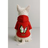 Monopetz Baskılı İçi Polarlı Köpek ve Kedi Kıyafeti & Elbisesi - Kırmızı Renk Kapüşonlu Hoodie B98A7, L