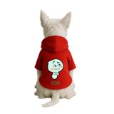 Monopetz Baskılı İçi Polarlı Köpek ve Kedi Kıyafeti & Elbisesi - Kırmızı Renk Kapüşonlu Hoodie BA501, 6XL