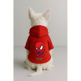 Monopetz Baskılı İçi Polarlı Köpek ve Kedi Kıyafeti & Elbisesi - Kırmızı Renk Kapüşonlu Hoodie BAFC2, 3XL