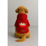 monopetz Baskılı İçi Polarlı Köpek Ve Kedi Kıyafeti & Elbisesi - Kırmızı Renk Kapüşonlu Hoodie Bc8A5 4Xl
