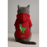 Monopetz Baskılı İçi Polarlı Köpek ve Kedi Kıyafeti & Elbisesi - Kırmızı Renk Kapüşonlu Hoodie BDFBE, 2XL