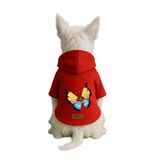 Monopetz Baskılı İçi Polarlı Köpek ve Kedi Kıyafeti & Elbisesi - Kırmızı Renk Kapüşonlu Hoodie BE008, 2XL