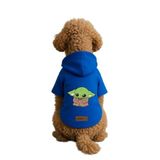 Monopetz Baskılı İçi Polarlı Köpek ve Kedi Kıyafeti & Elbisesi - Mavi Renk Kapüşonlu Hoodie B2CD8, 6XL