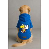 monopetz Baskılı İçi Polarlı Köpek Ve Kedi Kıyafeti & Elbisesi - Mavi Renk Kapüşonlu Hoodie B527B 4Xl
