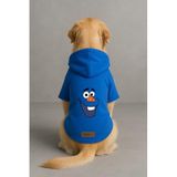 monopetz Baskılı İçi Polarlı Köpek Ve Kedi Kıyafeti & Elbisesi - Mavi Renk Kapüşonlu Hoodie B5Bb6 4Xl