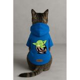 monopetz Baskılı İçi Polarlı Köpek Ve Kedi Kıyafeti & Elbisesi - Mavi Renk Kapüşonlu Hoodie B729A 3Xl