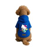 monopetz Baskılı İçi Polarlı Köpek Ve Kedi Kıyafeti & Elbisesi - Mavi Renk Kapüşonlu Hoodie B8228 L