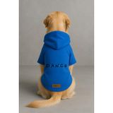 Monopetz Baskılı İçi Polarlı Köpek ve Kedi Kıyafeti & Elbisesi - Mavi Renk Kapüşonlu Hoodie B8B9A, XS
