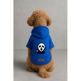 monopetz Baskılı İçi Polarlı Köpek Ve Kedi Kıyafeti & Elbisesi - Mavi Renk Kapüşonlu Hoodie B9A84 4Xl