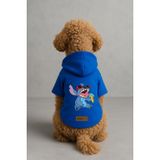 monopetz Baskılı İçi Polarlı Köpek Ve Kedi Kıyafeti & Elbisesi - Mavi Renk Kapüşonlu Hoodie Bb21D 3Xl