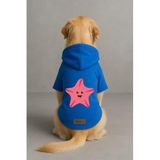 Monopetz Baskılı İçi Polarlı Köpek ve Kedi Kıyafeti & Elbisesi - Mavi Renk Kapüşonlu Hoodie BCCAC, 2XL
