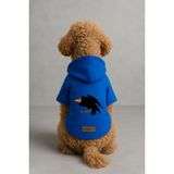 monopetz Baskılı İçi Polarlı Köpek Ve Kedi Kıyafeti & Elbisesi - Mavi Renk Kapüşonlu Hoodie Bdb10 3Xl