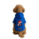 monopetz Baskılı İçi Polarlı Köpek Ve Kedi Kıyafeti & Elbisesi - Mavi Renk Kapüşonlu Hoodie Be3B1 Xl