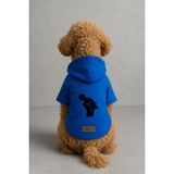 monopetz Baskılı İçi Polarlı Köpek Ve Kedi Kıyafeti & Elbisesi - Mavi Renk Kapüşonlu Hoodie Bf2F0 Xs