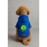Monopetz Baskılı İçi Polarlı Köpek ve Kedi Kıyafeti & Elbisesi - Mavi Renk Kapüşonlu Hoodie BF2F8, 5XL