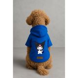 monopetz Baskılı İçi Polarlı Köpek Ve Kedi Kıyafeti & Elbisesi - Mavi Renk Kapüşonlu Hoodie Bfc9C L
