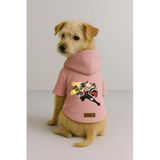 Monopetz Baskılı İçi Polarlı Köpek ve Kedi Kıyafeti & Elbisesi - Pembe Renk Kapüşonlu Hoodie B1144, 3XL