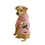 Monopetz Baskılı İçi Polarlı Köpek ve Kedi Kıyafeti & Elbisesi - Pembe Renk Kapüşonlu Hoodie B1144, S