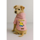 Monopetz Baskılı İçi Polarlı Köpek ve Kedi Kıyafeti & Elbisesi - Pembe Renk Kapüşonlu Hoodie B2FF3, XL