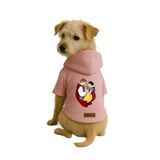 Monopetz Baskılı İçi Polarlı Köpek ve Kedi Kıyafeti & Elbisesi - Pembe Renk Kapüşonlu Hoodie B36DF, 4XL