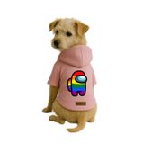 Monopetz Baskılı İçi Polarlı Köpek ve Kedi Kıyafeti & Elbisesi - Pembe Renk Kapüşonlu Hoodie B4175, 2XL