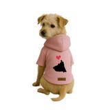 Monopetz Baskılı İçi Polarlı Köpek ve Kedi Kıyafeti & Elbisesi - Pembe Renk Kapüşonlu Hoodie B5875, 3XL