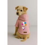 Monopetz Baskılı İçi Polarlı Köpek ve Kedi Kıyafeti & Elbisesi - Pembe Renk Kapüşonlu Hoodie B58E6, 2XL