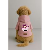 monopetz Baskılı İçi Polarlı Köpek Ve Kedi Kıyafeti & Elbisesi - Pembe Renk Kapüşonlu Hoodie B6210 6Xl