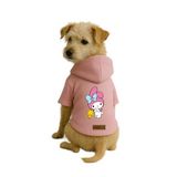 monopetz Baskılı İçi Polarlı Köpek Ve Kedi Kıyafeti & Elbisesi - Pembe Renk Kapüşonlu Hoodie B69D4 4Xl