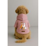 Monopetz Baskılı İçi Polarlı Köpek ve Kedi Kıyafeti & Elbisesi - Pembe Renk Kapüşonlu Hoodie B7112, 2XL