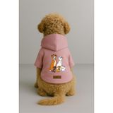 Monopetz Baskılı İçi Polarlı Köpek ve Kedi Kıyafeti & Elbisesi - Pembe Renk Kapüşonlu Hoodie B7112, 6XL
