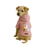 Monopetz Baskılı İçi Polarlı Köpek ve Kedi Kıyafeti & Elbisesi - Pembe Renk Kapüşonlu Hoodie B7112, XS
