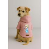 monopetz Baskılı İçi Polarlı Köpek Ve Kedi Kıyafeti & Elbisesi - Pembe Renk Kapüşonlu Hoodie B759D 4Xl