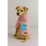 Monopetz Baskılı İçi Polarlı Köpek ve Kedi Kıyafeti & Elbisesi - Pembe Renk Kapüşonlu Hoodie B83D0, 4XL
