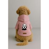 monopetz Baskılı İçi Polarlı Köpek Ve Kedi Kıyafeti & Elbisesi - Pembe Renk Kapüşonlu Hoodie B9A84 3Xl