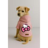 monopetz Baskılı İçi Polarlı Köpek Ve Kedi Kıyafeti & Elbisesi - Pembe Renk Kapüşonlu Hoodie Ba714 5Xl