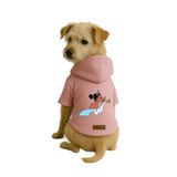 Monopetz Baskılı İçi Polarlı Köpek ve Kedi Kıyafeti & Elbisesi - Pembe Renk Kapüşonlu Hoodie BAAE1, 5XL