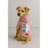 monopetz Baskılı İçi Polarlı Köpek Ve Kedi Kıyafeti & Elbisesi - Pembe Renk Kapüşonlu Hoodie Bab02 2Xl