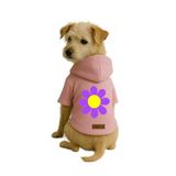 Monopetz Baskılı İçi Polarlı Köpek ve Kedi Kıyafeti & Elbisesi - Pembe Renk Kapüşonlu Hoodie BBF1B, XS