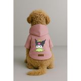 monopetz Baskılı İçi Polarlı Köpek Ve Kedi Kıyafeti & Elbisesi - Pembe Renk Kapüşonlu Hoodie Bc10D 6Xl