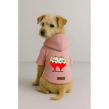 monopetz Baskılı İçi Polarlı Köpek Ve Kedi Kıyafeti & Elbisesi - Pembe Renk Kapüşonlu Hoodie Bc8A5 6Xl
