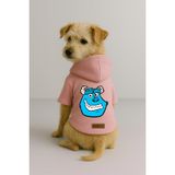 monopetz Baskılı İçi Polarlı Köpek Ve Kedi Kıyafeti & Elbisesi - Pembe Renk Kapüşonlu Hoodie Bd361 5Xl