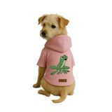 Monopetz Baskılı İçi Polarlı Köpek ve Kedi Kıyafeti & Elbisesi - Pembe Renk Kapüşonlu Hoodie BD9F7, 5XL