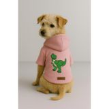 Monopetz Baskılı İçi Polarlı Köpek ve Kedi Kıyafeti & Elbisesi - Pembe Renk Kapüşonlu Hoodie BDFBE, 6XL