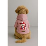 monopetz Baskılı İçi Polarlı Köpek Ve Kedi Kıyafeti & Elbisesi - Pembe Renk Kapüşonlu Hoodie Bf28C 3Xl