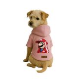 monopetz Baskılı İçi Polarlı Köpek Ve Kedi Kıyafeti & Elbisesi - Pembe Renk Kapüşonlu Hoodie Bf28C 4Xl